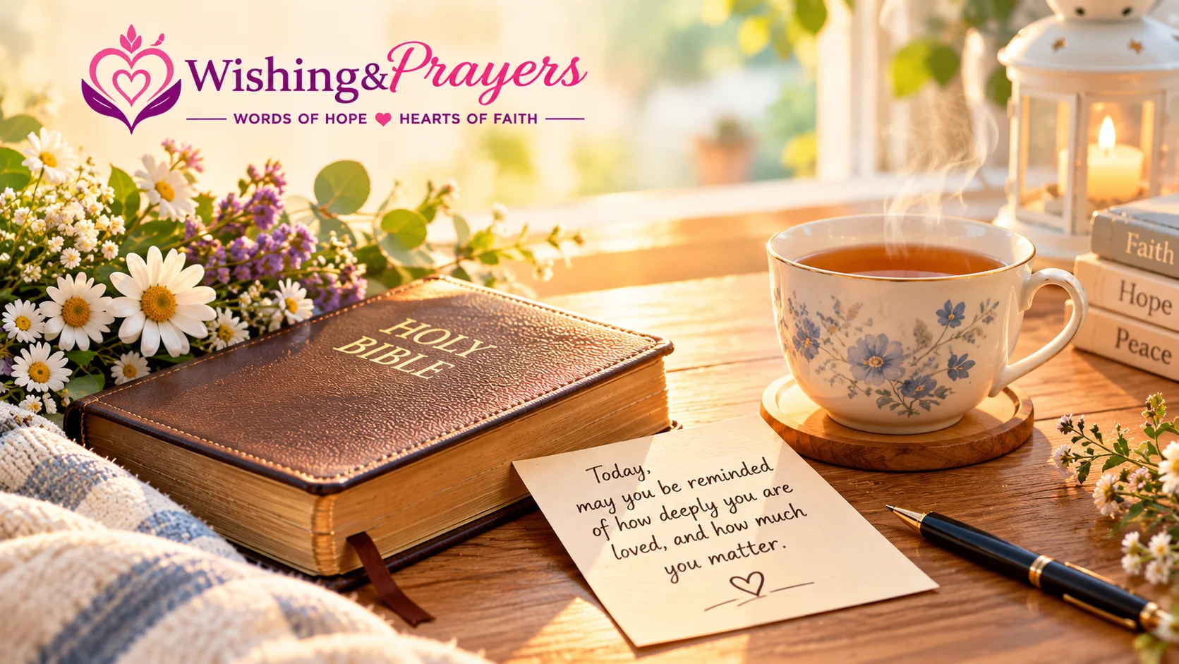 Bible and handwritten note beside flowers for a grieving friend