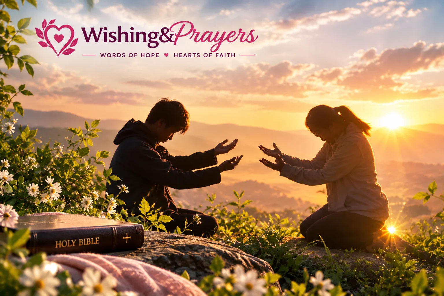  Two friends praying together during a difficult season