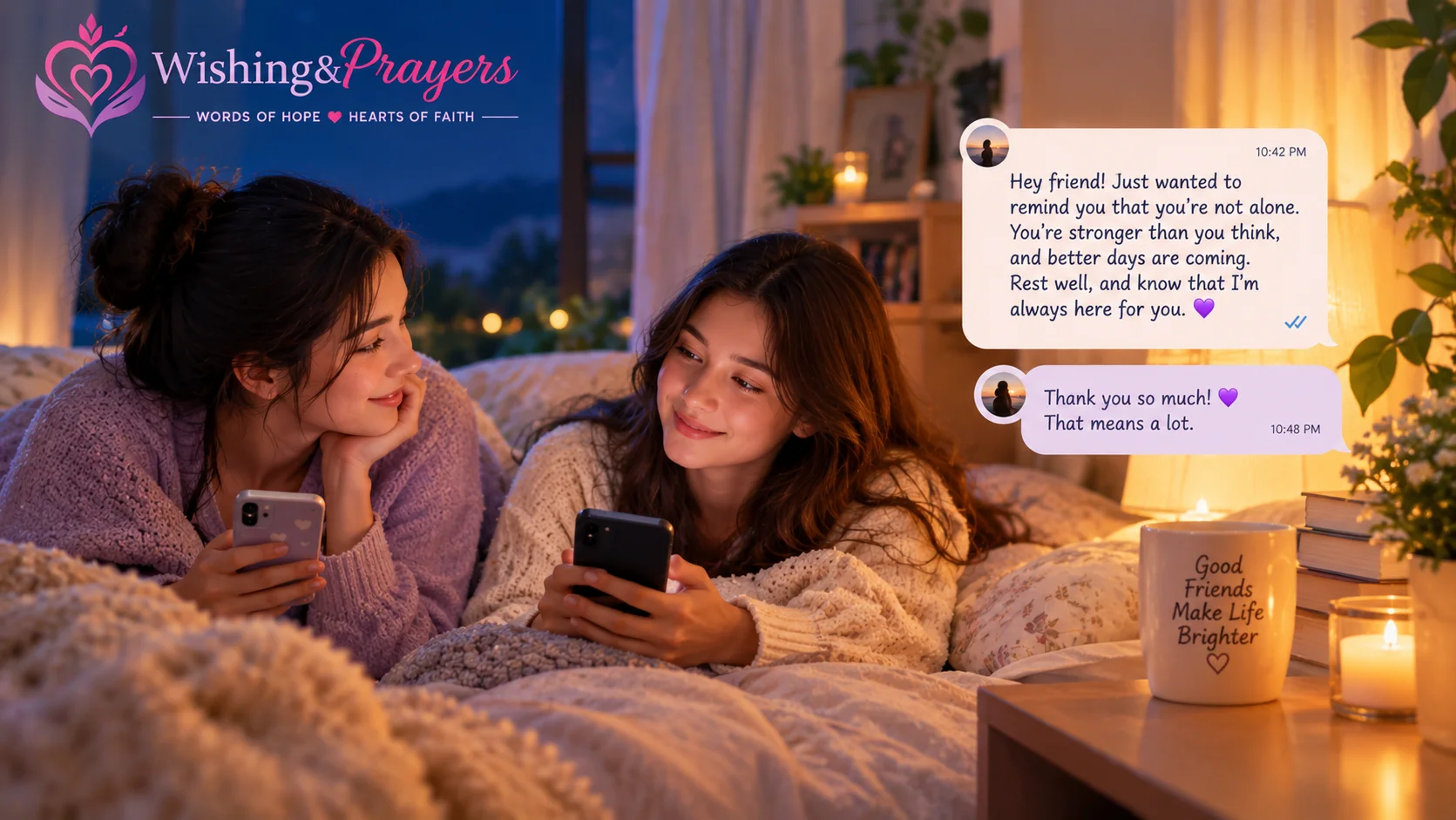 Peaceful nighttime home representing prayer and rest.