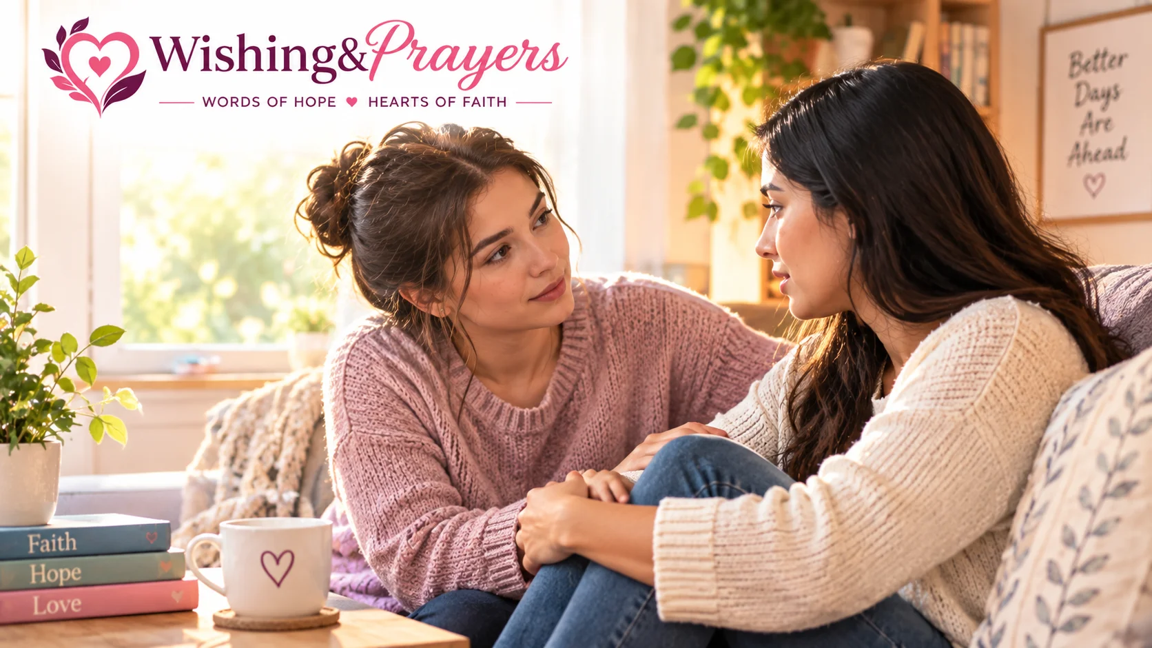 Friends talking and supporting each other through emotional pain