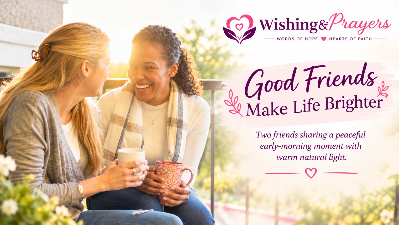 Two friends sharing a peaceful morning together.